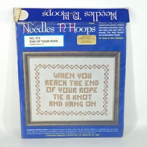 Needles N Hoops End of Your Rope Sampler Cross Stitch 273 Belgian Cottagecore